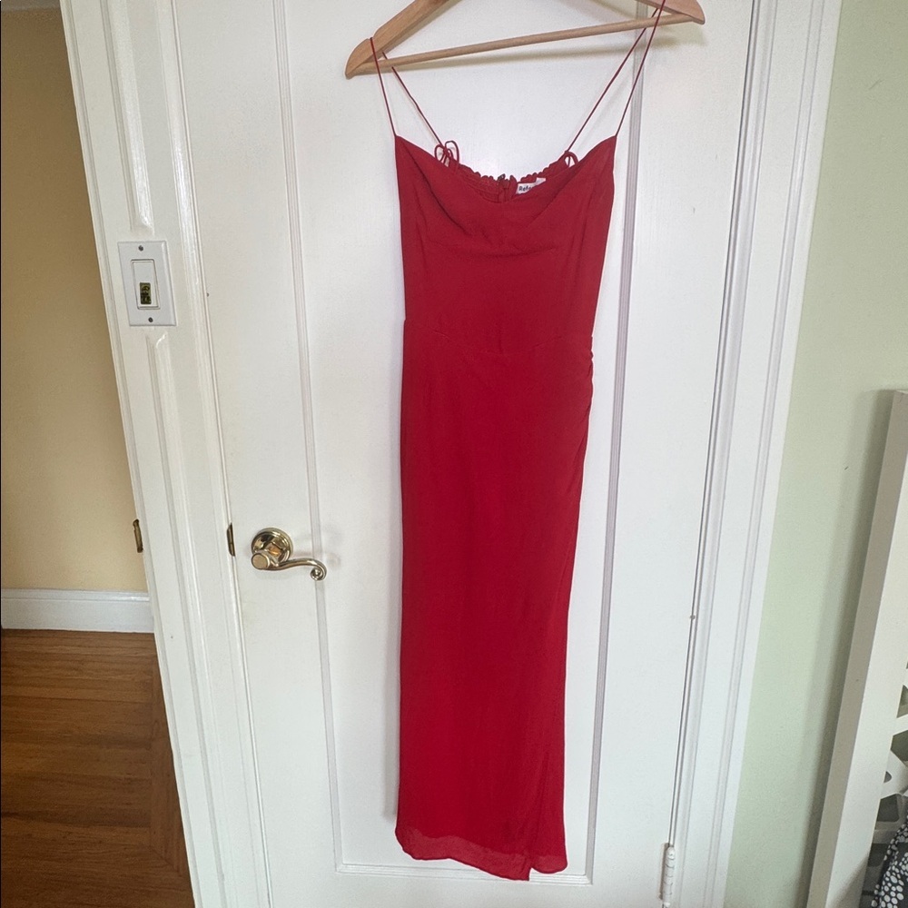 Reformation Kourtney Dress Size 4 Cherry Christmas - Picture 8 of 13